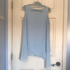 Soft Surroundings Light Blue Layered Chiffon Tank Top